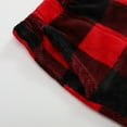 thumbnail image 4 of Fuzzy Flannel Pajama Pants Women Soft Elastic Waist Checkered Pajamas Pants Fluffy Lounge Sleep Bottoms with Pockets Red XL, 4 of 4