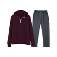 thumbnail image 1 of Gspmoly Oversized Tshirts for Men, Men'S Casual Oversize Solid Color Drawstring Trouser Long Sleeve Hooded Set Summer Tops Deals, 1 of 2