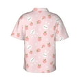 thumbnail image 4 of Xecao Rabbit And Peach print Hawaiian shirt - a stylish short-sleeve button-down for men, perfect for casual beach and tropical outings., 4 of 9
