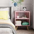 thumbnail image 2 of Aenuert Night Stand, Pink Kids Nightstand, Modern End Table with Open Storage, 2-Tier Nursery Bedside Table for Small Space, Living Room, Bedroom C104, 2 of 8