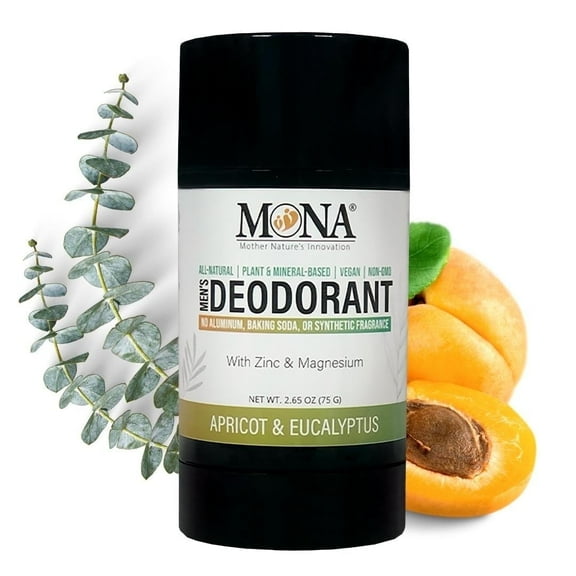 MONA All Natural Deodorant for Men, Aluminum Free, Hypoallergenic, 2.65 Oz