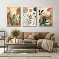 thumbnail image 3 of 3 Pcs Orange Boho Plants Wall Art Burnt Orange Botanical Poster Prints Wall Decor Pictures Abstract Floral poster Paintings for Bedroom Office Dining Kitchen Home Decoration, 3 of 6