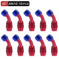 thumbnail image 1 of 10pcs Black AN6 8 10 Straight 45 90 Degree Oil Fuel Swivel Hose Oil Hose End Adapter Kit~1000, 1 of 1