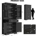 thumbnail image 2 of Luku 72" Tall Kitchen Pantry Storage Cabinet - Black Wood Cupboard with Adjustable Shelves and Drawer, Black, 2 of 7