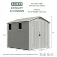 thumbnail image 4 of Homall 6x8ft Outdoor Resin Storage Shed with Window,Weather-Resistant, Easy Assembly, Wood-Effect Outdoor Shed for Garden & Tool Storage ,Light Gray, 4 of 7