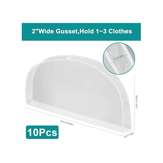 Protection contre la Poussière Transparente, 10 Pcs Housse d'Épaule Blanche, Housse d'Épaule, Col, Housses de Costume