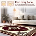 thumbnail image 2 of ODIKA 2'x3' Machine Washable Non-Slip Area Rug, Ornate Floral Medallion Inspired Design High Traffic Rug with Pad, Brown, 387480, 2 of 8