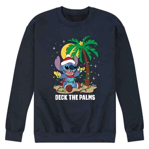 Lilo & Stitch - Deck The Palms - Men's Crew Neck Fleece Pullover