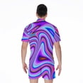 thumbnail image 2 of Purple Psychedelic Trippy Short Sleeve Men'S Rompers Casual Summer Jumpsuits Outfit, 2 of 4