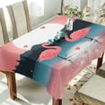 thumbnail image 4 of Pink Flamingos Rectangle Tablecloth Waterproof Polyester Table Clothative Stain Resistant & Wrinkle Resistant Washable Table Cover for Dining Table/Party/Camping 60x120 Inch Decor Gift, 4 of 7