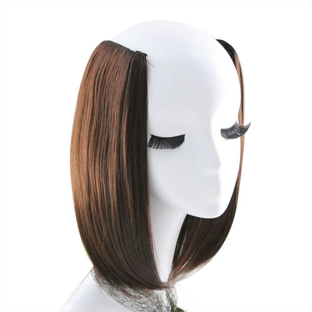 Pelucas con flequillo para mujer, peluca ondulada suelta, 1 pieza, 2 extensiones de clip, peluca lacia para niña.