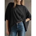 thumbnail image 2 of Women's T-shirt Round neck short-sleeved casual tops Elegant solid colour T-shirt tops, 2 of 6