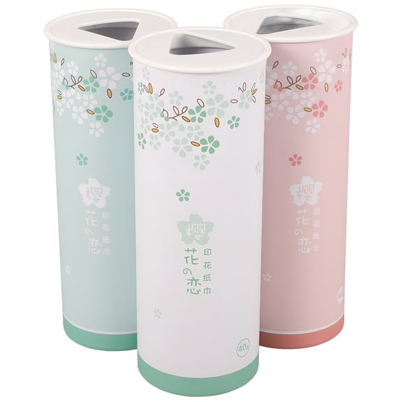 CCOCC 3pcs Car Tissues Decorative Car Tissues Cylinder Portable Facial Tissues Car Supplies