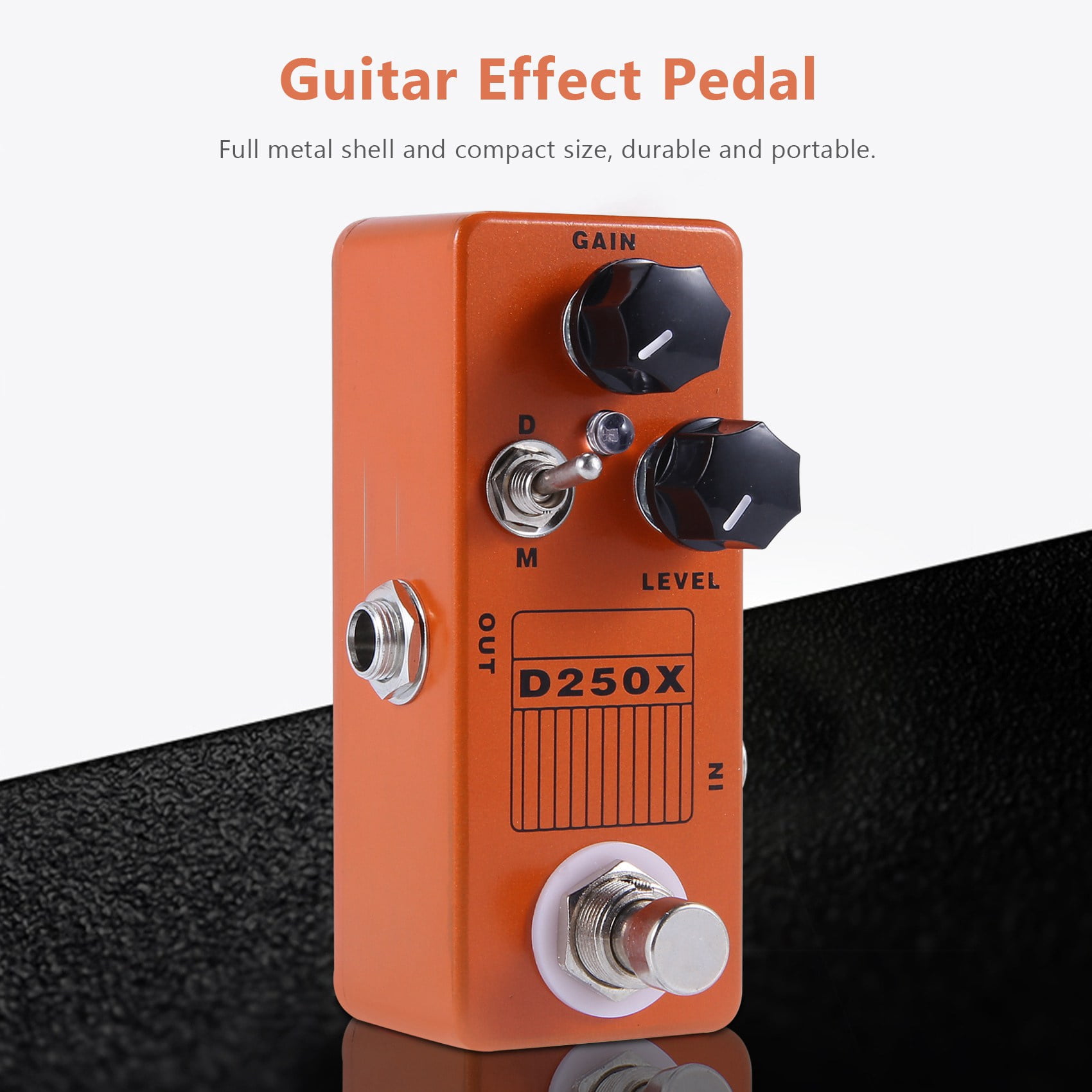 D250X Mini Overdrive Preamp Guitar Effect Pedal with True Bypass Switch