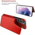thumbnail image 5 of REQO Compatible with Samsung Galaxy S21 Wallet Case with Card Holder, PU Leather Kickstand Card Slots Case, Double Magnetic Clasp and Durable Shockproof Cover 5G 6.2 Inch(Red), 5 of 7