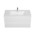 thumbnail image 3 of Demi Bonn 42" Floating Bathroom Vanity with Sink, Resin Top Basin and 2 Soft Close Drawers, Faucets and Drains Not Included, White, 3 of 9