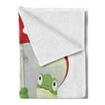 thumbnail image 2 of Frogs Soft Flannel Fleece Throw Blanket, Nursery Amphibian Animals Under Mushroom Umbrella in Rain Cartoon Illustration, Cozy Plush for Indoor and Outdoor Use, 60" x 80", Multicolor, by Ambesonne, 2 of 5