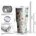 thumbnail image 3 of 30oz Pioneer Flower Floral Print Pattern Tumbler, Double Wall Vacuum Insulated Cup, BPA-Free Leak Proof Lid & Reusable Straws, Hot 12h, Cold 34h, 3 of 6