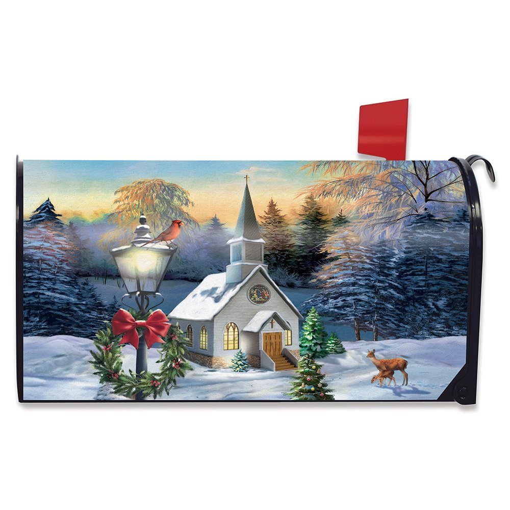 Come All Ye Faithful Winter Mailbox Cover Church Cardinal Standard