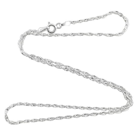 - Sterling Silver SERPENTINE Rope Chain Necklace 925 Italy 16