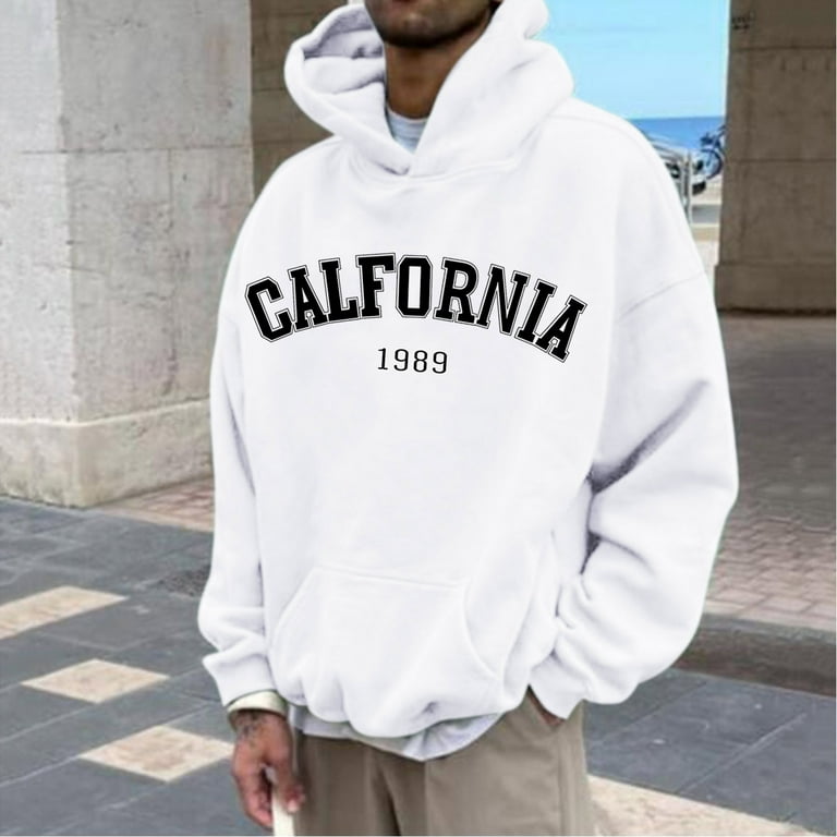 Aayomet Hoodies For Men Pullover Men's Short Sleeve Hoodies Sport Sweatshirt  Solid Color Fashion Pullover,White XXL 