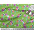thumbnail image 3 of Soimoi Green Cotton Duck Fabric Artistic Flower & Geometric Print Sewing Fabric Yard 42 Inch Wide, 3 of 5