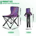 thumbnail image 3 of 600D Oxford Camping Chair Portable Foldable Chair Supports 220 lbs for Picnic, Fishing, Backpacking Purple Sky and Black Cat, 3 of 8