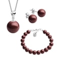 thumbnail image 1 of Set Collar Dije Perla Arete Pulsera Zvezda Plata 0.925 Mujer vino Unitalla, 1 of 4