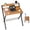 Brown, variant on EDX Small Folding Desk with Shelf, No Assembly 2-Tier Compact Computer Table, Portable Study Workspace for Bedroom, Home Office, Black