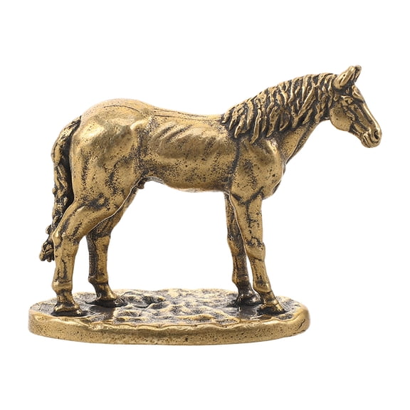 GETAJGHSD Small Solid Brass Horse Sculpture with Detailed Craftsmanship for Living Room and Office Decor