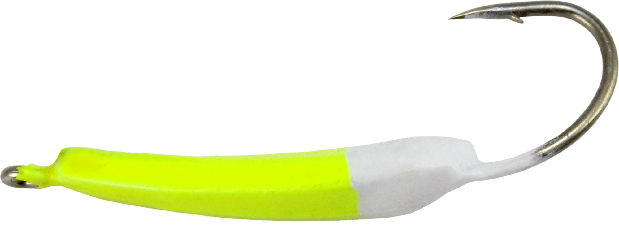 Buccaneer Wiggler Jig with Stinger Hook, Chartreuse & White, 1/4 Oz., 3