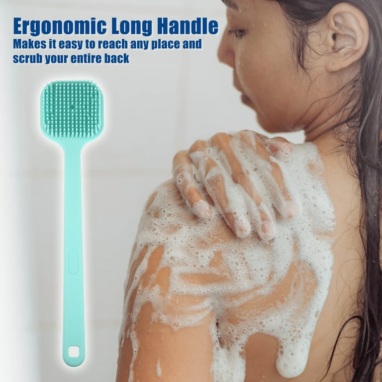 Unique Bargains Soft Silicone Bath Brush Back Scrubber Shower With