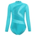 thumbnail image 3 of TiaoBug Girls' Gymnastics Bodysuit Acrobatics Ballet Unitard Tumbling Sports Dance Workout Wear Blue Green 16, 3 of 7