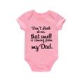 thumbnail image 4 of Newborn Infant Short Sleeve Cotton Romper "DON'T LOOK AT ME" Graphic Crew Neck Bodysuit Onesies For Baby Girls And Boys Toddler Summer Clothes, 4 of 5
