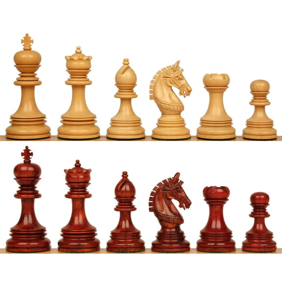 Chetak Staunton Chess Set with Padauk & Boxwood Pieces - 4.25" King