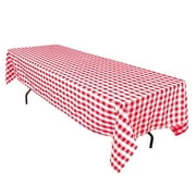 Red and white Checkered Polyester Tablecloth - FREE SHIP