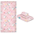 thumbnail image 6 of Coolnut 3 PCS Towel Unicorn Love Pink Cotton Bath Towel Set (1 Bath Towel, 1 Hand Towel, 1 Washcloth) for Bathroom, Super Soft and Quick Dry Towels, 6 of 6