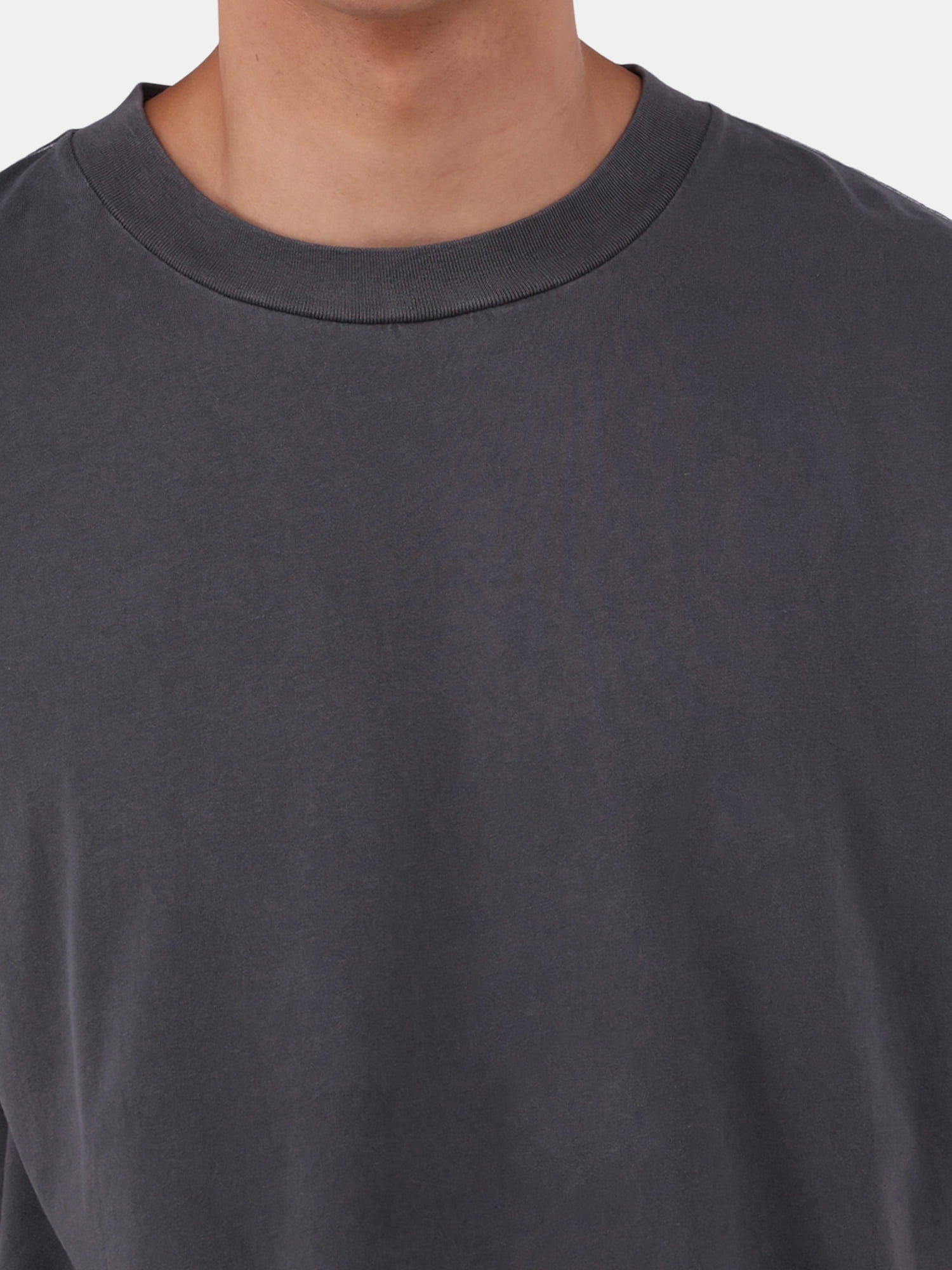 No Boundaries Men's Oversized Cropped Tee 2-Pack, Cotton