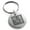 Silver, variant on Stainless Steel Letter M Initial Floral Box Monogram Engraved Small Medallion Circle Charm Keychain Keyring