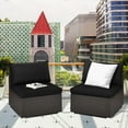 thumbnail image 3 of Costway 2PCS Patio Rattan Armless Sofa Sectional Furniture Conversation W/Black Cushion, 3 of 12