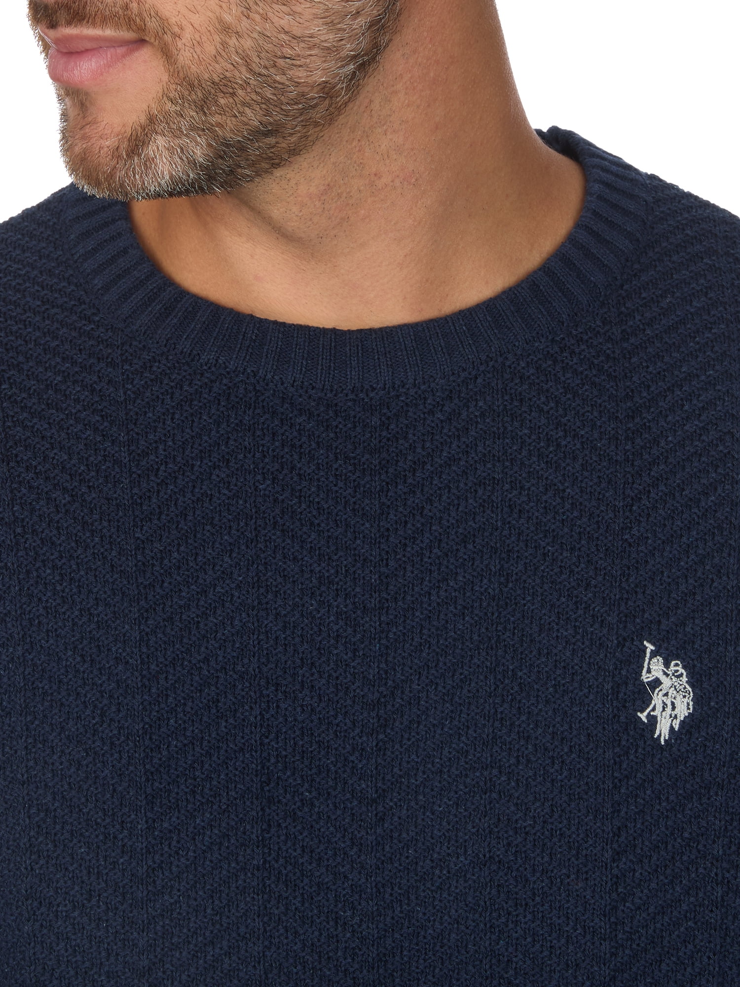 U.S. Polo Assn. Men's Solid Textured Crew Neck Sweater