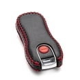 thumbnail image 4 of Vitodeco Genuine Leather Smart Key Fob Case Cover Protector with Leather Key Strap Compatible for 2020 - 2025 Porsche Cayenne, Macan, Panamera, 718, 911 (3-Button, Black/Red), 4 of 6