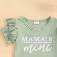 thumbnail image 6 of YDFCWXW Baby Girl Outfit Letter Print Ribbed Ruffle Sleeve Shirt Solid Flare Pant Fall Spring 2pcs Clothes (Green, 18-24 Months), 6 of 6