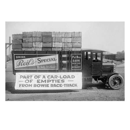 Truck Load of Empty Bottles in Boxes from Racetrack Print Wall