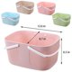 thumbnail image 5 of Cesta para carrito de ducha, organizador portátil de plástico grueso de gran capacidad, bolsa de almacenamiento con asas, bolsa de aseo de drenaje, contenedor para baño, dormitorio universitario, artí, 5 of 5