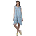 thumbnail image 2 of Moomaya Scoop Neck Womens Dresses Printed Rayon Sleeveless Loose T-Shirt Dress, 2 of 4