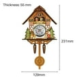 thumbnail image 2 of Cuckoo Clock Antique Wooden Cuckoo Birdhouse Wall Clock Home Decor Hanging Cuckoo Clock Auto Swing Bell Pendulum Home Decor, 2 of 8
