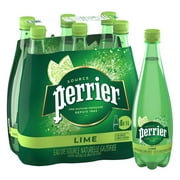PERRIER Eau gazéifiée Lime – 6 bouteilles en plastique de 1 L