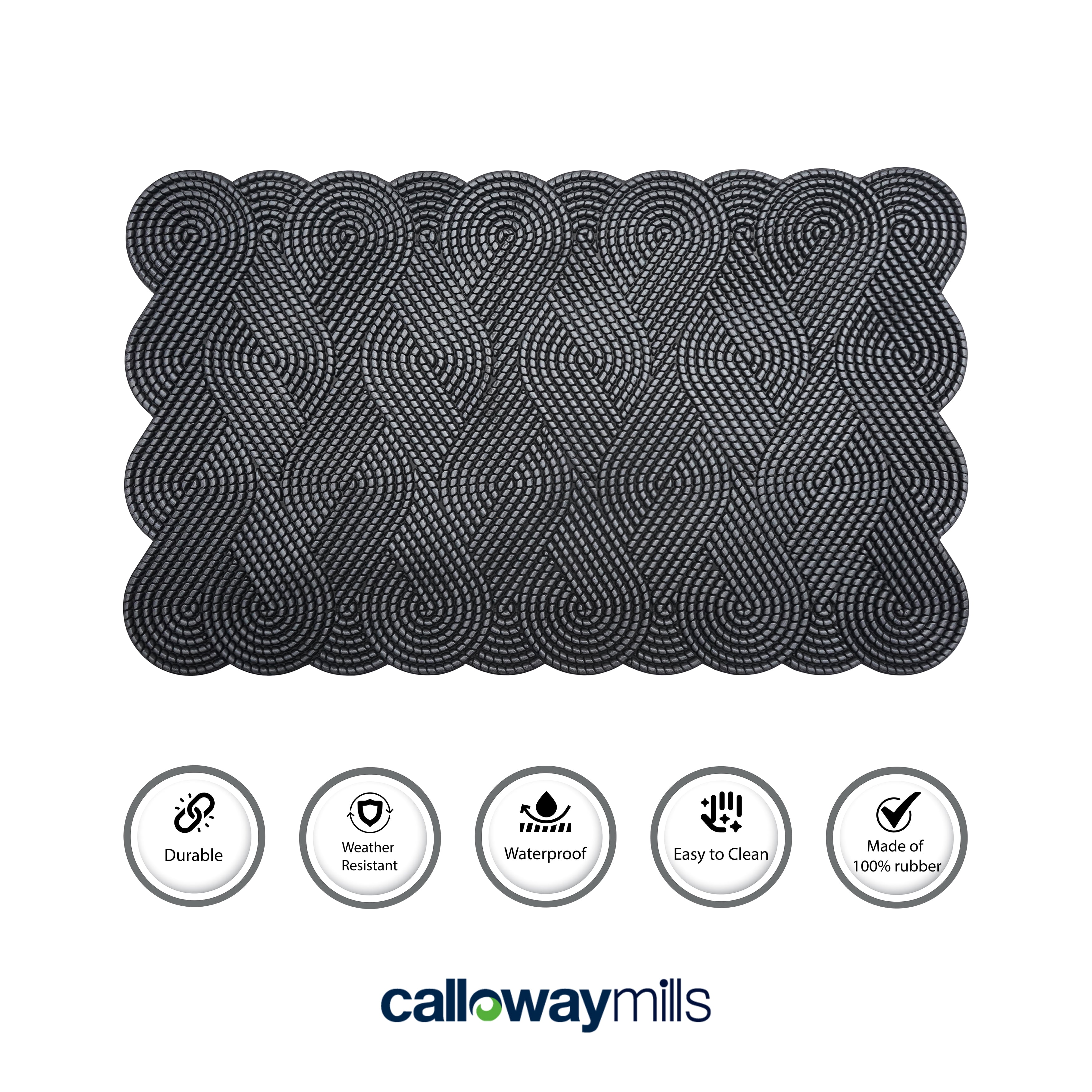 Calloway Mills Silver Knotted Rubber Mat 18 ''x 30''