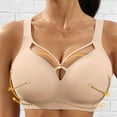 thumbnail image 2 of Iugvhana Push Up Bras for Women Wireless Full Coverage Bra Cutout Wide Strap Breathable Bra No Underwire Seamless Comfortable Bras Beige L, 2 of 7